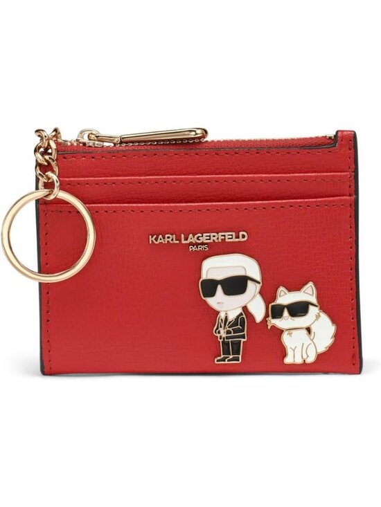 Handbags - Chic Red Zip Card Holder, Stylish Wallet for Cards & Cash, Compact & Functional